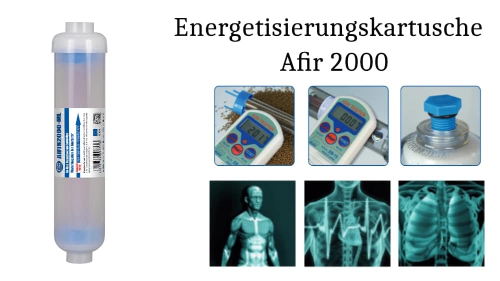 Energetisierungskartusche Afir 2000 von Retec Water Technology für Osmoseanlagen, mit hoher Negativ-Ionen-Emission zur Vitalisierung und Energetisierung von Wasser.