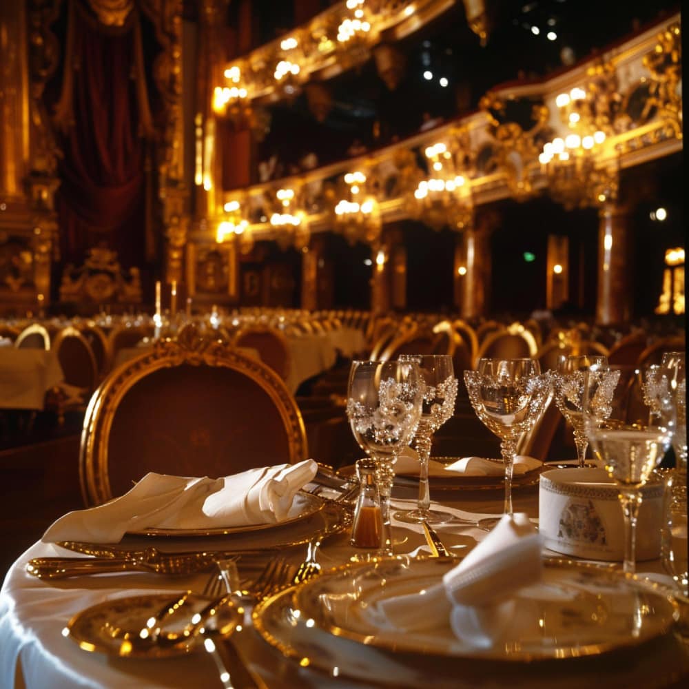 Poledance für exklusive Events: Erlebe kraftvolle Akrobatik ohne Rotlicht-Flair 1 Elegantes Gala-Dinner in einem prächtigen Opernhaus